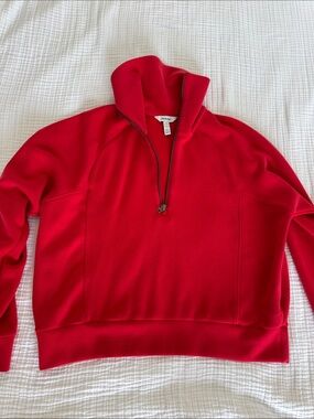 SPANX Red Quarter-Zip Pullover